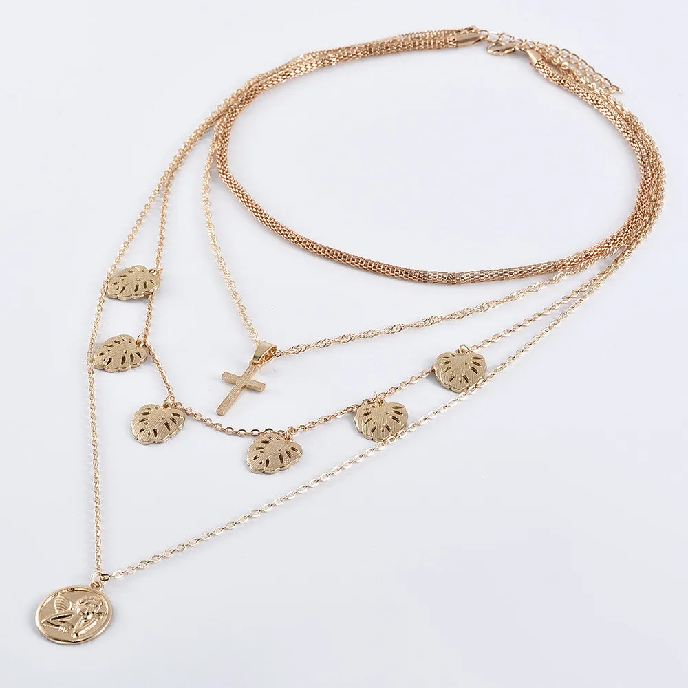 MING винтажное многослойное ожерелье из Золотого Сплава-чокер в богемном стиле