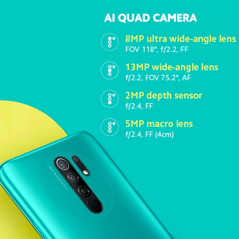 Глобальная версия Xiaomi Redmi 9 мобильных телефонов Helio G80 32/64 Гб 6 53 &quotFHD + безрамочный