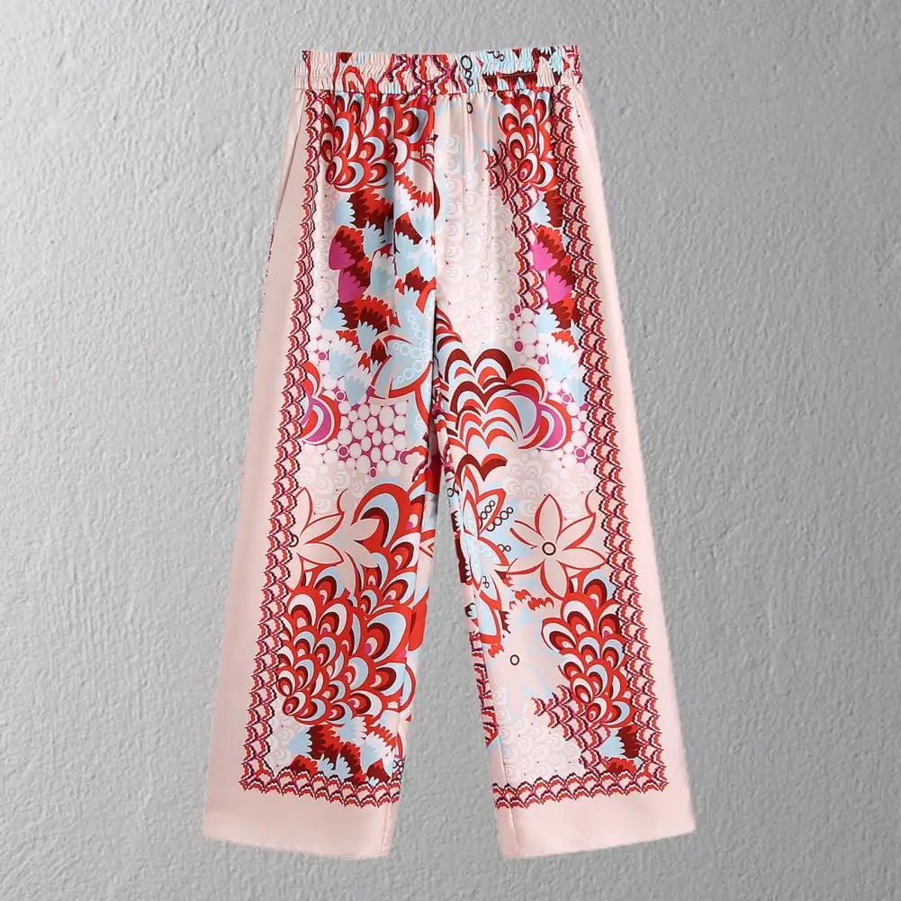 Женские брюки с широкими штанинами в стиле бохо удобные длинные ретро уличная