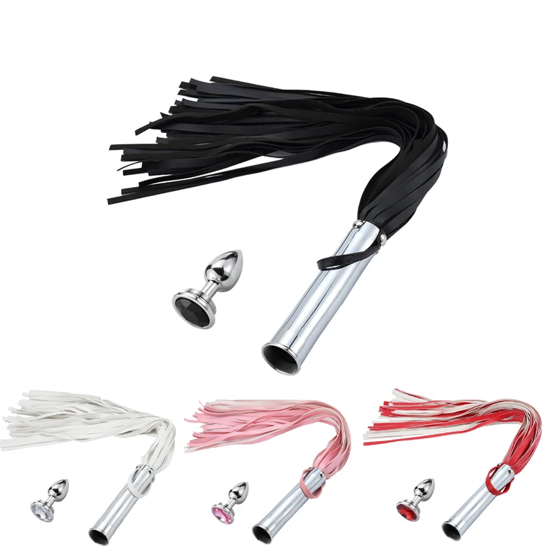 Мужская и сексуальная кожаная плетка интимная Анальная пробка комбинированная