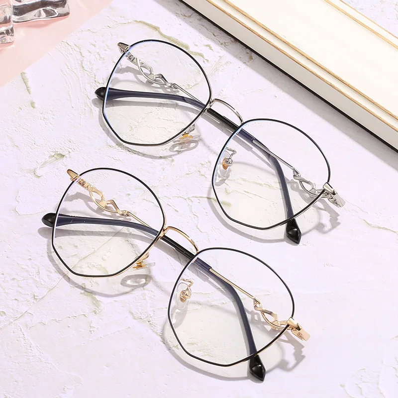 

High Quality Alloy Anti Blue Light Square Blue Light Blocking Eyeglasses Frames Optical Glasses AB041