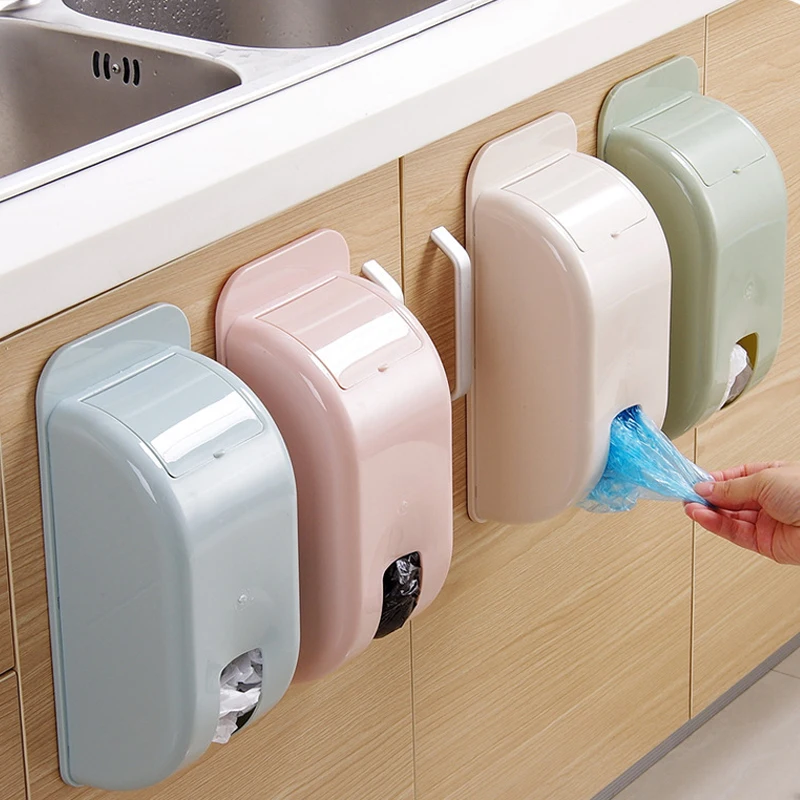 

Kitchen Wall-mounted Plastic Bag Garbage Bag Storage Box Fashion Nail-free and Seamless Sticker Bag Cover Storage Rack