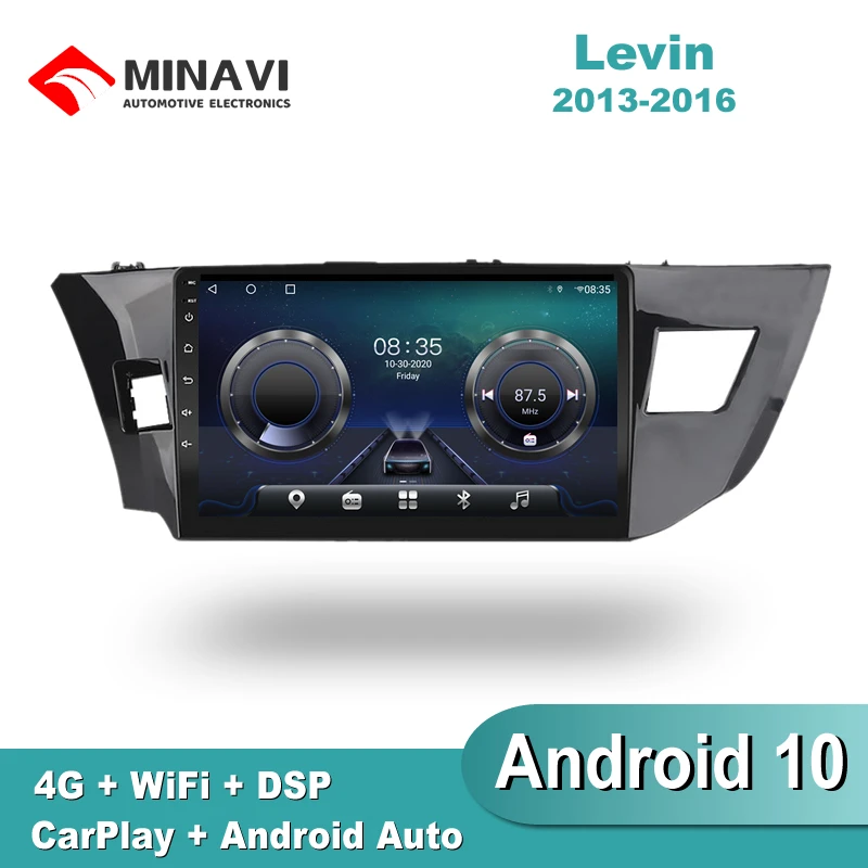 10 'ɺndroid RDS Carplay 4G SIM TOYOTA LEVIN 2014/2015/2016 Автомагнитола Мультимедиа GPS навигация