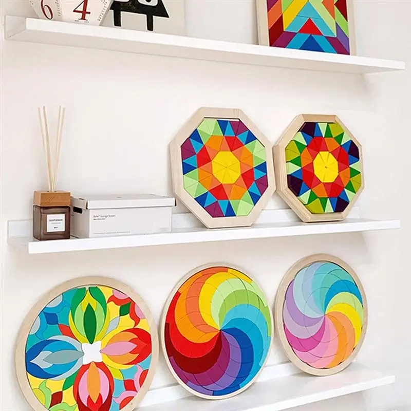 

1 set of Wooden Children Building Block Kids Early Education Building Block