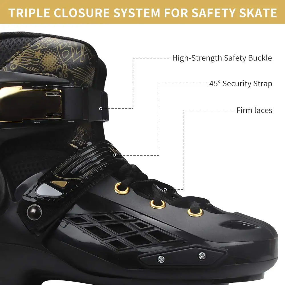 YF YOUFU Inline Skates Adult Roller skate shoes Illuminating Wheels 76W Black White | Спорт и развлечения