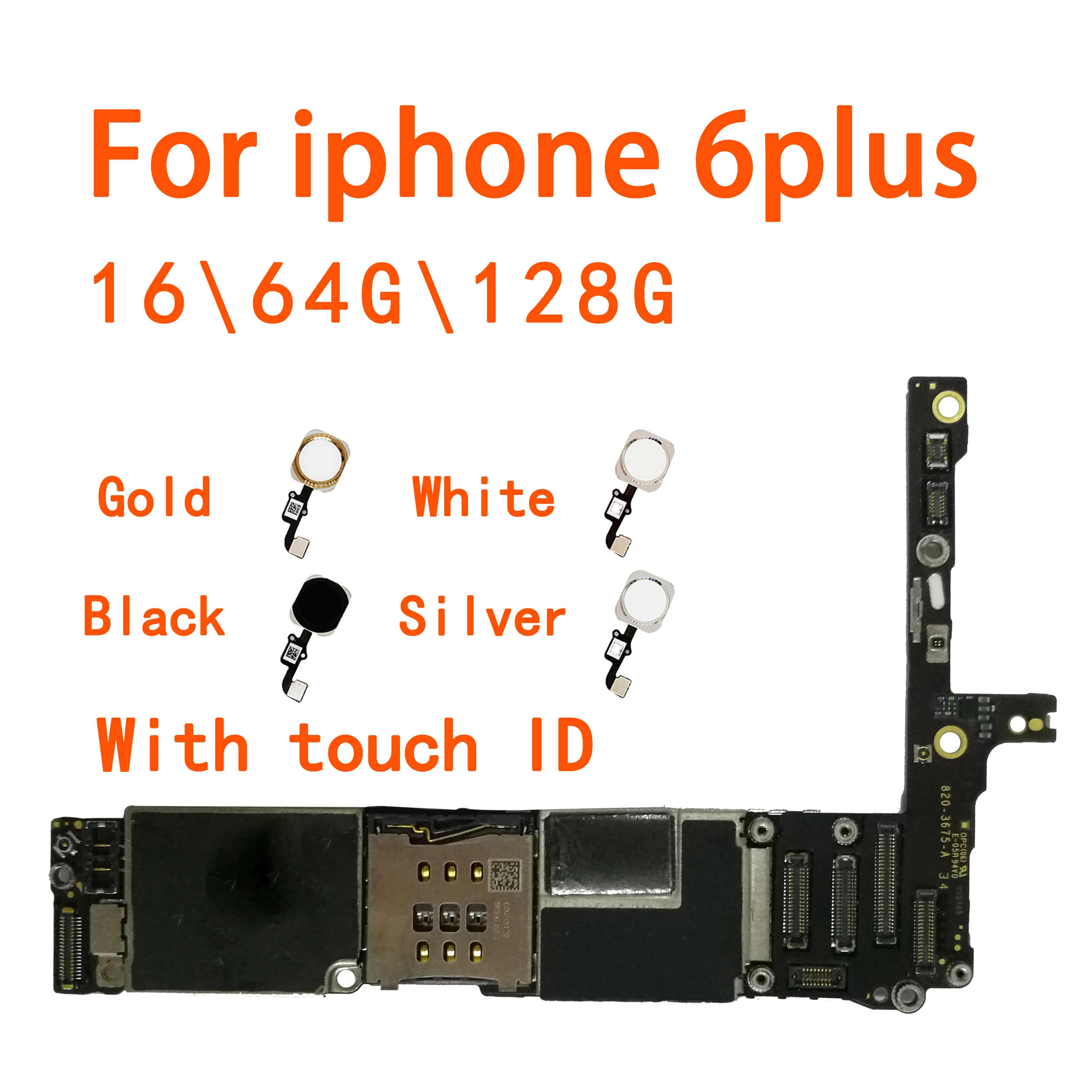 Заводская разблокированная для iphone 6 plus материнская плата с сенсорным ID/без