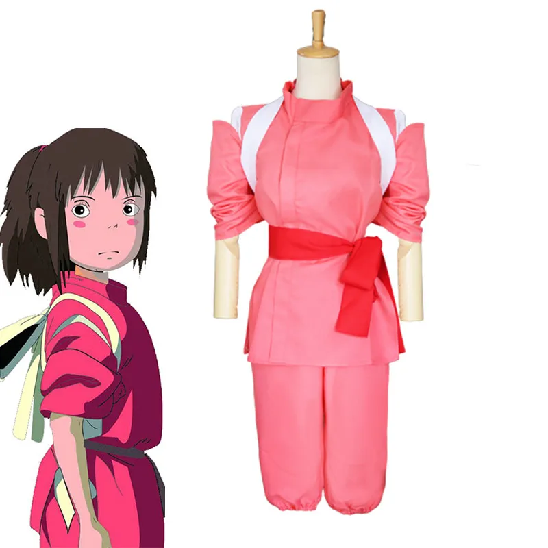 Костюм для косплея чихиро из фильма Унесенные призраками милое Розовое Кимоно