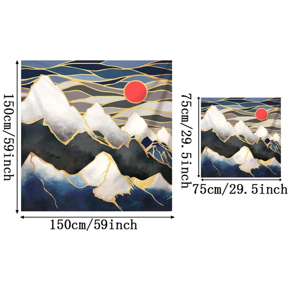 

Nordic Hippie Mandala Tapestry Wall Hanging Decor Chakra Yoga Carpet Psychedelic Abstract Wall Cloth Sun Moutain Tapestries