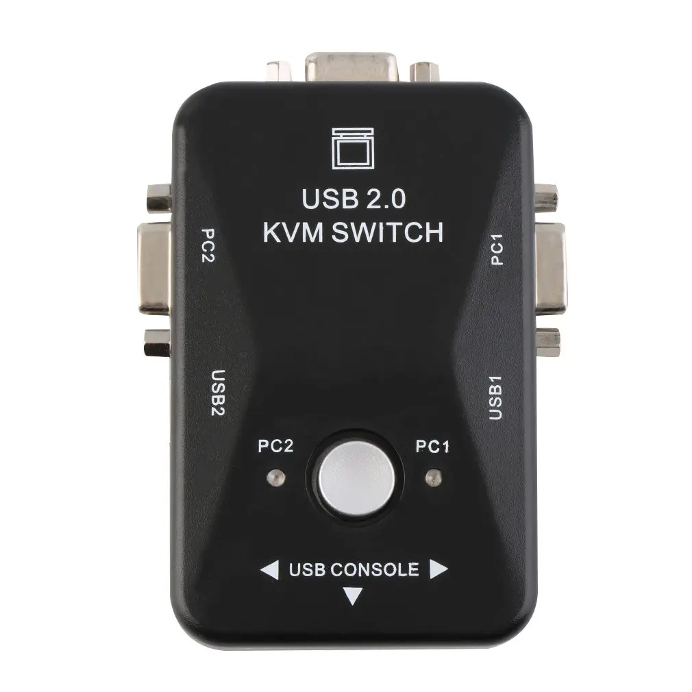 2 порта USB 0 VGA/SVGA KVM коммутационная коробка для совместного использования монитора