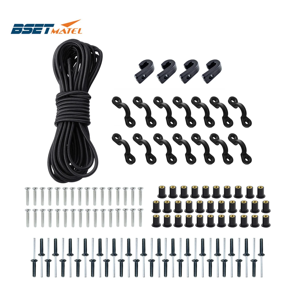 

Kayak Expanded Deck Rigging Kit Elastic Rope Bungee Nylon C and J Buckle Tie Down DIY for Canoes Boat Marine Accessories