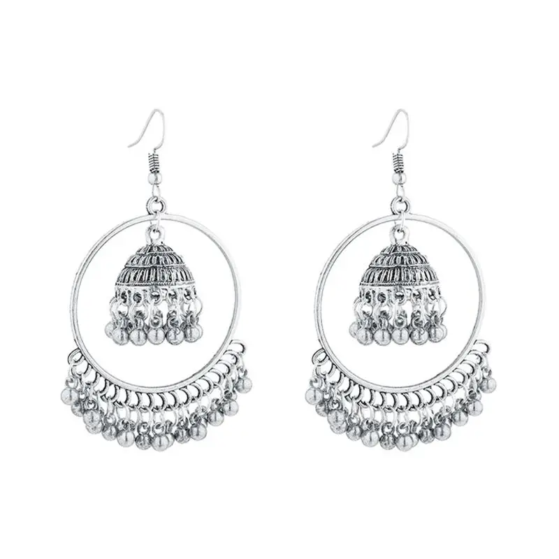 Этнические индийские ювелирные изделия Jhumka Jhumki колокольчики кисточки висячие