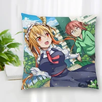 custom double sided square pillow case anime kanna kamui cushion covers for home sofa chair decorative pillowcases with zipper