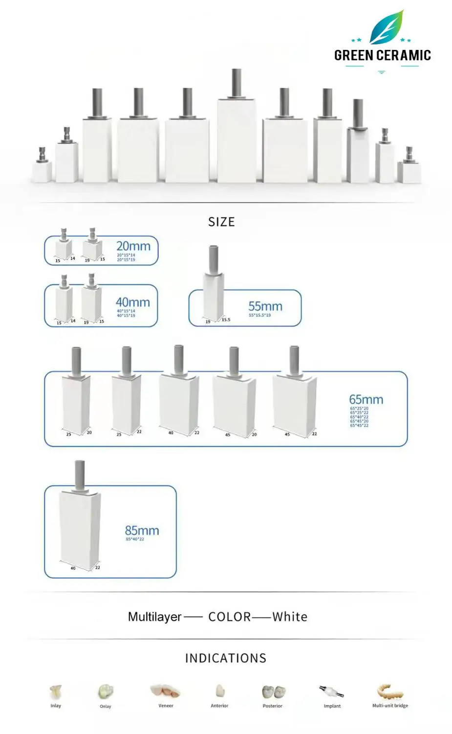 ST plus 5 штук 401514 мм sirona/ Cerec сверхпрозрачные кубики из циркония|Отбеливание зубов| |