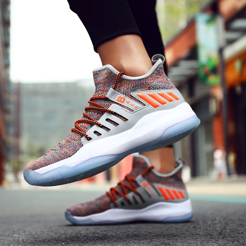 High Top Men Sport Shoes Basketball Sneakers Light Outdoor Footwear Breathable Anti-slip Rebound Gym Ankle Boots for | Обувь