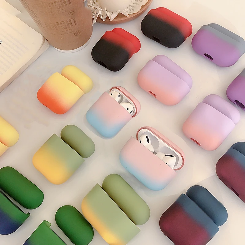 Милые чехлы для наушников с градиентом Apple AirPods Pro 3 яркие цветные Чехлы Air Pods 2 1