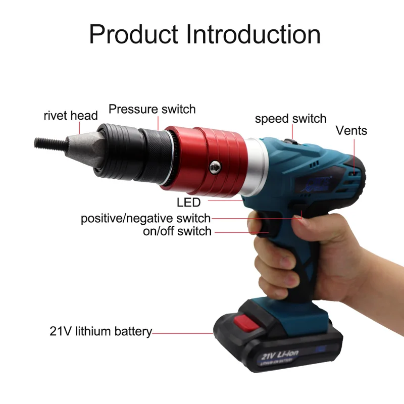 Электрические заклепки с резьбой гайки пистолеты 21 в электрические вставки