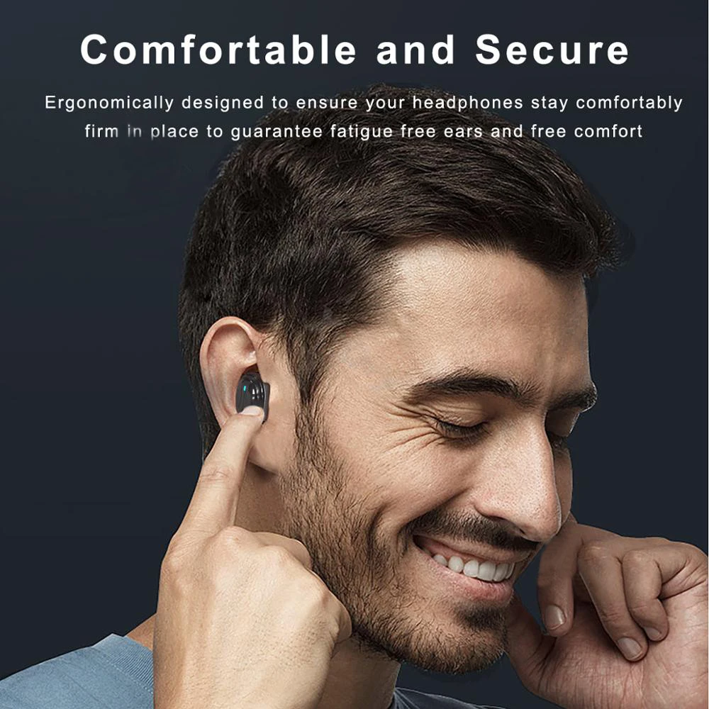 TWS wieless bluetooth гарнитура геймер стерео наушники водонепроницаемые спортивные со
