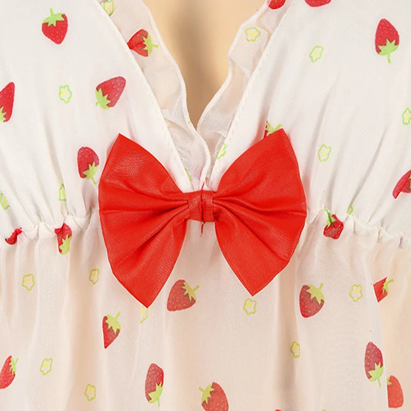 

Anime Girl Cosplay Costume Cute&sexy Lingerie Set Embroidery Camisole Kawaii Strawberry Sleepwear Uniform Underwear Drop Ship