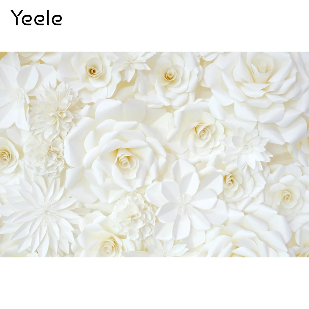 

Yeele Свадебная сцена белые цветы стена день рождения Цветочная фотография Фон фотография задник для фотостудии