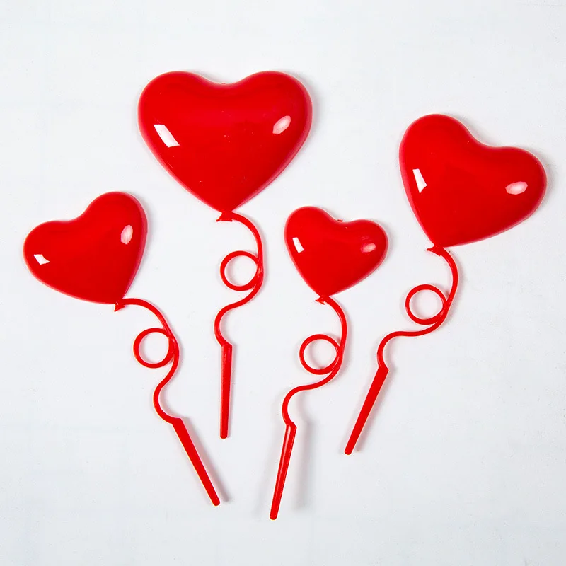 

4Pcs/Set Heart Happy Birthday Cake Topper Acrylic Cake Dessert Flag Top Birthday Party Valentine's Day Wedding Cake Decoration