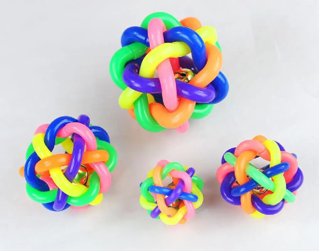 1pcs colorful ball dog toy cat with bell for small medium large pet product Chihuahua Yorkshire Poodle | Дом и сад