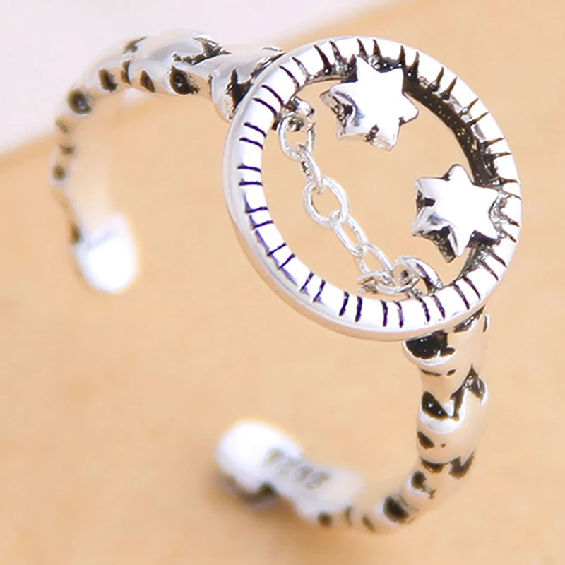 ZHINI готические винтажные Серебряные Металлические Открытые Кольца для женщин