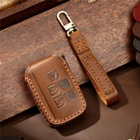 1pcs genuine leather car key fob case cover holder chains for land rover