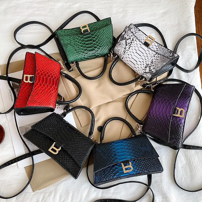 

Luxury Designer Bag Women Shoulder Replica Handbags and Purses B Hourglass Bag Snake Slin Pattern Crossbody Messenger 2021 New