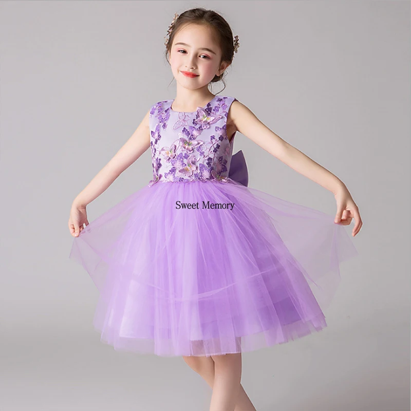 

Милые детские Платья с цветочным узором для девочек; Свадебные синие и фиолетовые халаты; Бальное платье на бретелях; Кружевное платье для п...