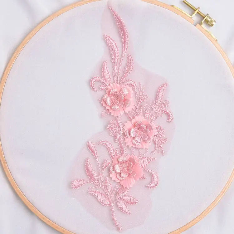 Новое поступление 3D Цветочная вышивка аппликация воротник кружевная отделка