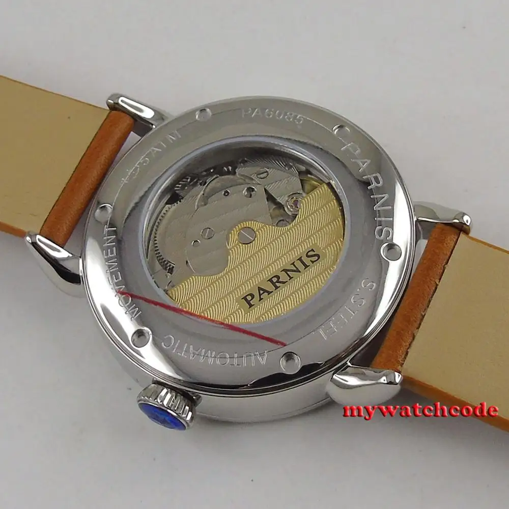 Новое поступление полированные винтажные мужские часы 42 мм Parnis бежевый