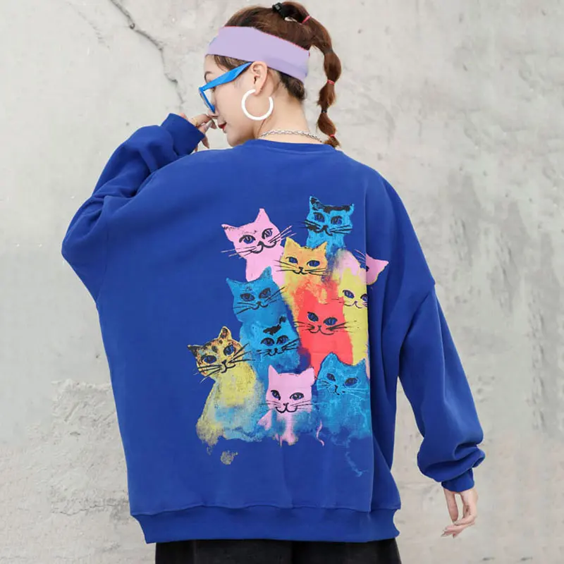 

XITAO Letter Print Pocket Patchwork Hoodies Large Size Loose 2021 Autumn New Irregular Hem Long Sleeve Women Hoodies LDD2165