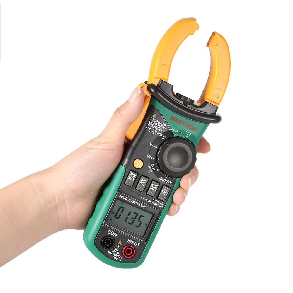 Mastech MS2108A цифровой мультиметр с зажимом частота Макс./мин. Значение измерения удерживающая лампочка сумка для переноски