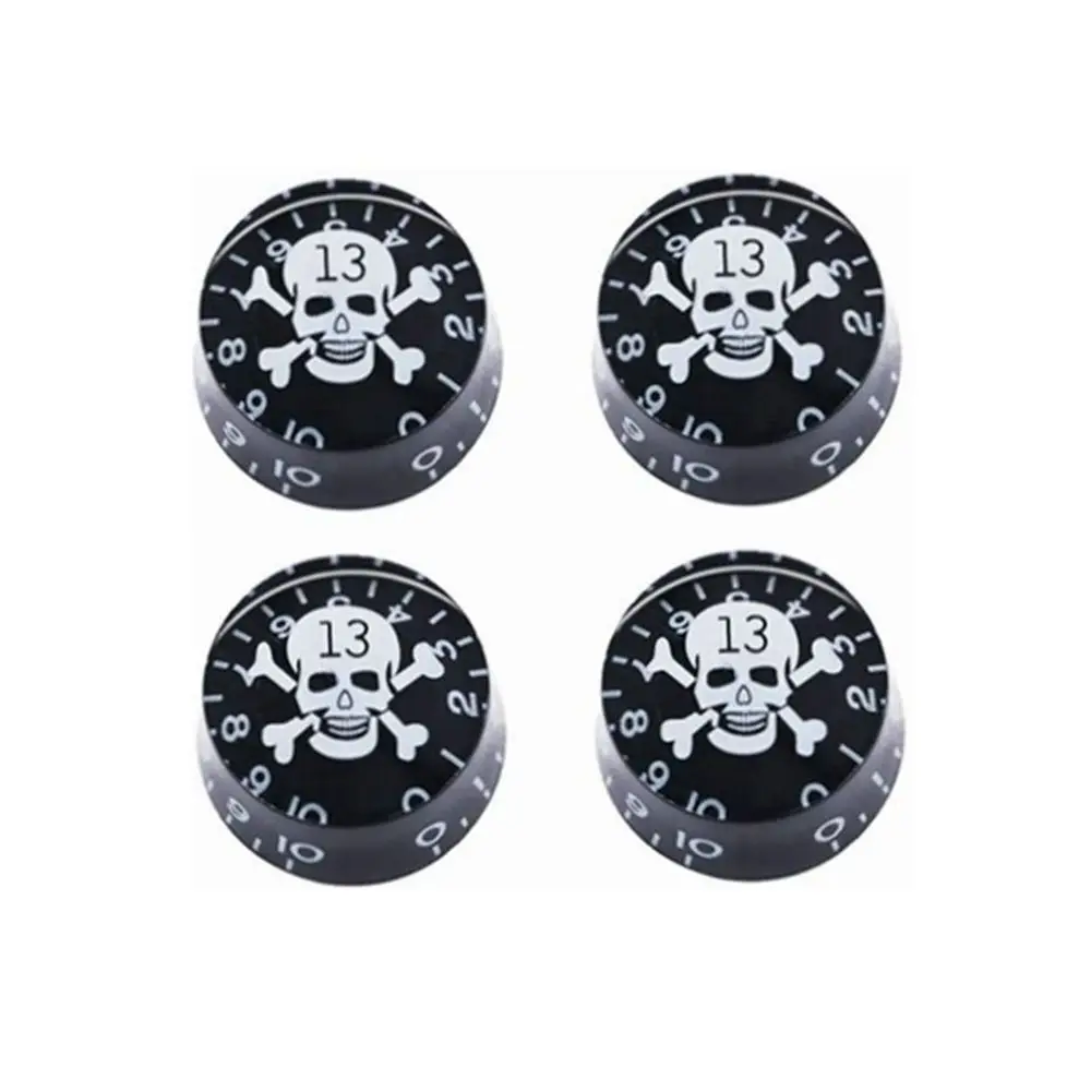 4 pcs schädel elektrische gitarre knöpfe guitar speed control volume tone knöpfe potentiometer knob für lp sg tl st stil gitarre f