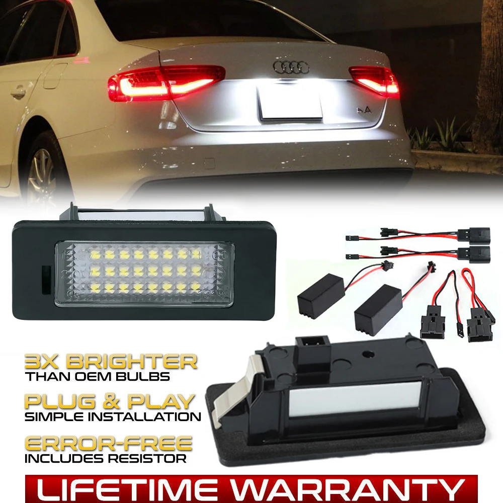 2 шт. Canbus Error Free светодиодный номерного знака светильник для Audi A1 A3 / A4 S4 B8/ A5 S5 8Т/A6