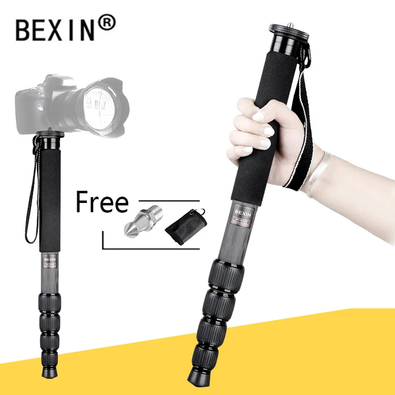 

BEXIN Extendable Lightweight Telescopic Carbon fiber 1650mm Height Camera Monopod For Canon Nikon Sony Pentax DSLR Camera