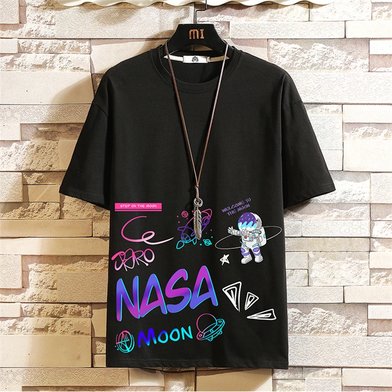 

KALILEX New Spring And Summer Men T-Shirt Fashion Trend Streetwear Japanese Hip-hop Vitality T-Shirt Short Sleeve Cotton Top