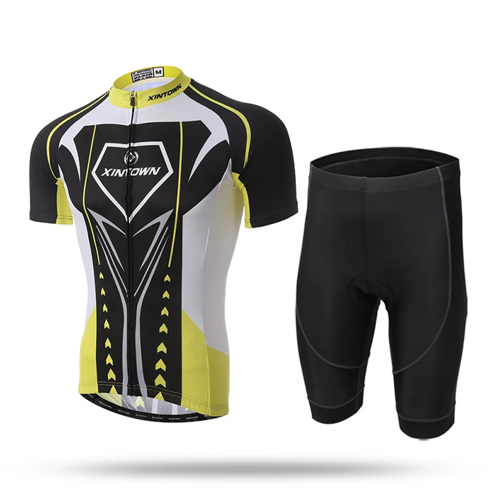 

Hot Sale Summer Riding Set Men Breathable Sportswear Outdoor Cycling Suits Short Sleeve Shirt And Shorts Sets 2021 Team Jersey
