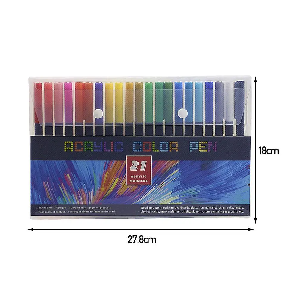 

21/25 Colors Acrylic Marker Pens Paint Pens For DIY Album Photo Fabric Painting Mugs Art Marker Ceramic Rocks Glass Canvas B8P1