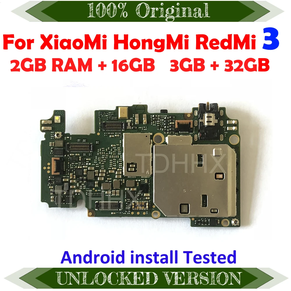 Материнская плата TDHHX для XiaoMi RedMi 3 разблокированная оригинальная 16 ГБ 32 HongMi |