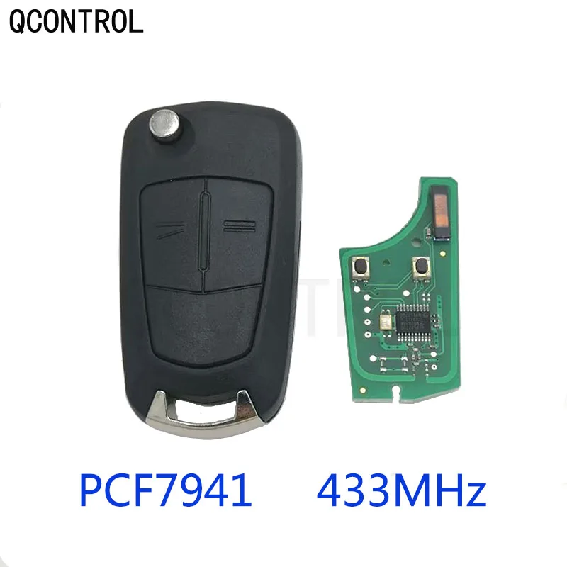 QCONTROL 2 кнопки дистанционного ключа автомобиля 433 МГц PCF7941 костюм для Opel/Vauxhall Astra H 2004-2009, Zafira B 2005-2013