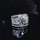 Роскошное мужское кольцо с фианитом AAAA, кольцо с бриллиантами, модное кольцо из серебра 925 пробы для пар, свадебное классическое ювелирное изделие для вечеринки, обручальное кольцо