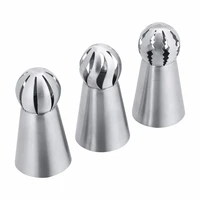 3pcsset nozzles stainless steel icing nozzle cake flower piping tip pastry cream decorating tip cake cream tip cream piping tip