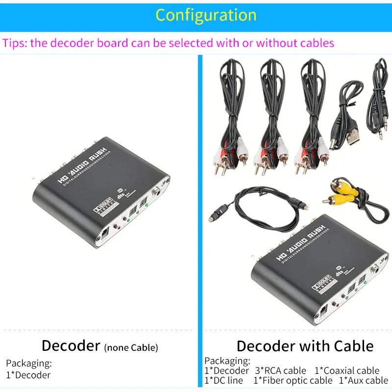 Цифровой оптический коаксиальный аудио декодер UNISIAN 5 1/2 1 24BIT192KHz SPDIF DTS Dolby AC-3 DAC для