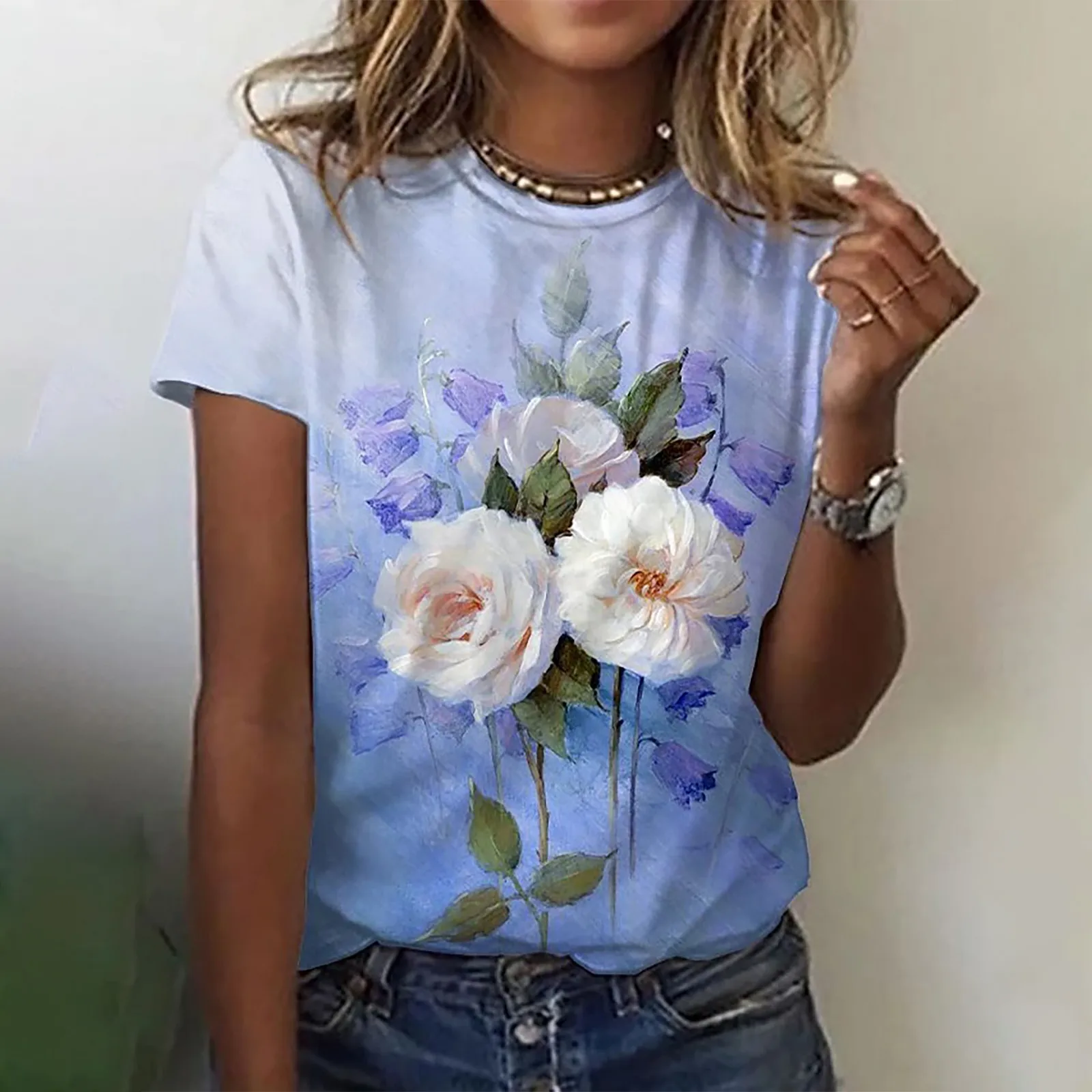 

Landscape Print T-shirts For Womens O-neck Short Sleeve Shirts Streetwear Футболка Женская Хлопок Camiseta Femenina Dropshipping
