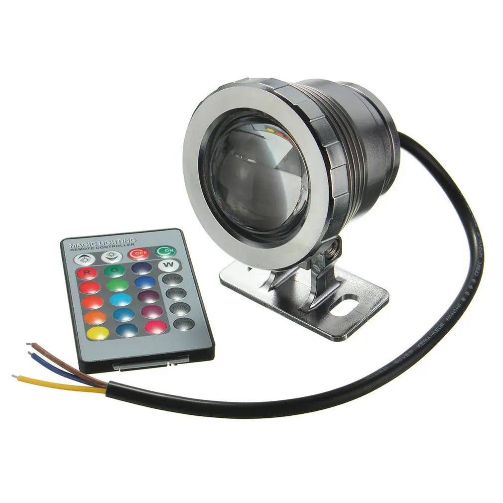 

ICOCO Водонепроницаемый 10 Вт RGB светодиодный светильник садовый фонтан бассейн пруд Точечный светильник супер яркий подводный светильник лам...