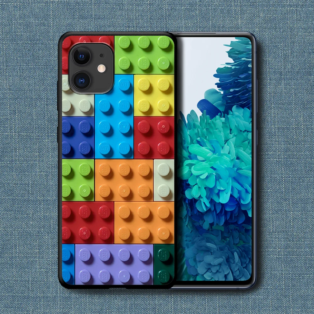 

Toys Legos Phone Case For iPhone 4 4s 5 5S SE 5C 6 6S 7 8 Plus X XS XR 11 12 Mini Pro Max 2020 black Coque Painting Waterproof