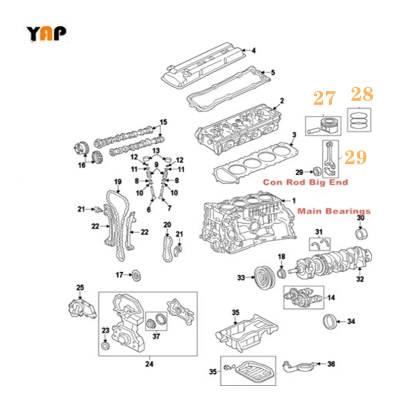 Набор поршневых колец STD 6X для BMW Z4 3er 5er E60 N52 11257561844 л N52B25A N52B25AF 11257612982 2004-2017 |