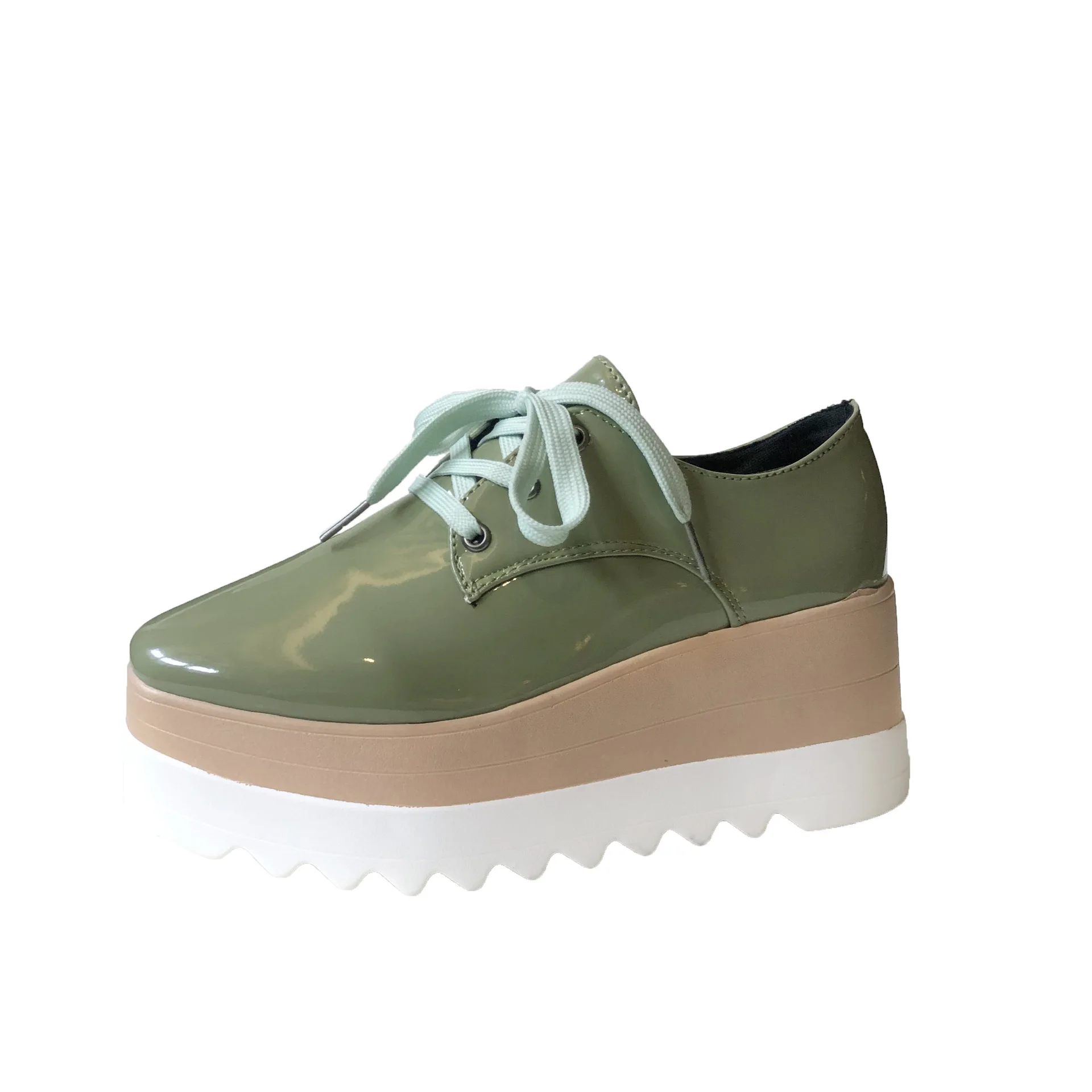 

Женские туфли из искусственной кожи, на платформе, на шнуровке, повседневная обувь в британском стиле, на высоком каблуке 7 см