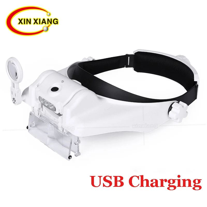 Лупа с 3 светодиодами и зарядкой от USB 1 5x 2X 8X|Лупы| |